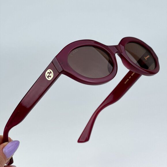 Gucci GG1579S  004 BRAND NEW Sunglasses Fuchsia Brown  Unisex Oval main image 7